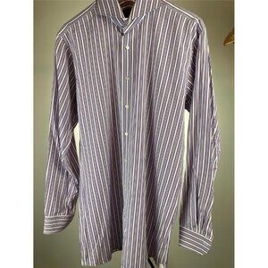 Phineas Cole Purple & White Dress Shirt 16 34/35